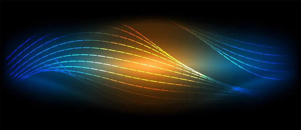 Neon wave lines with blend effect. Vector Illustration For Wallpaper, Banner 스톡 일러스트
