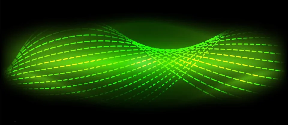Neon wave lines with blend effect. Vector Illustration For Wallpaper, Banner Stock Illustration