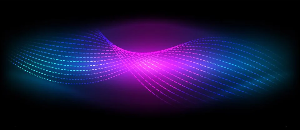Neon wave lines with blend effect. Vector Illustration For Wallpaper, Banner Stock Illustration