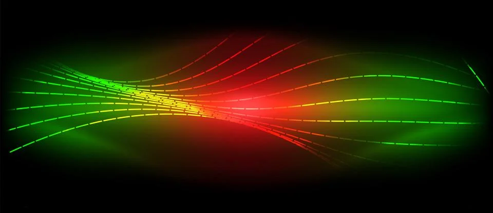 Neon wave lines with blend effect. Vector Illustration For Wallpaper, Banner Stockillustratie