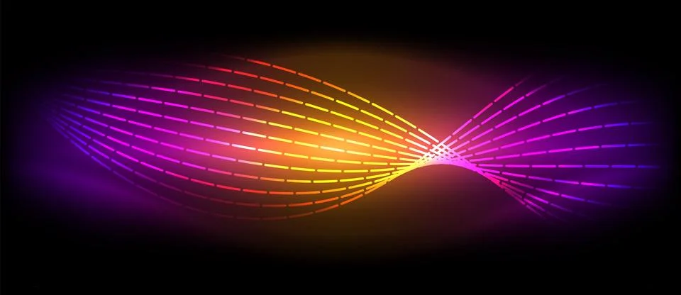 Neon wave lines with blend effect. Vector Illustration For Wallpaper, Banner Stock Illustration