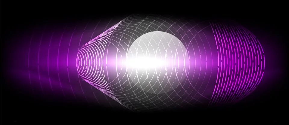 Neon wave lines with blend effect. Vector Illustration For Wallpaper, Banner Stock Illustration