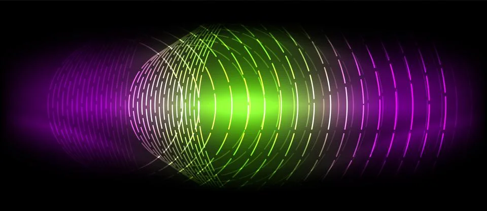 Neon wave lines with blend effect. Vector Illustration For Wallpaper, Banner 스톡 일러스트