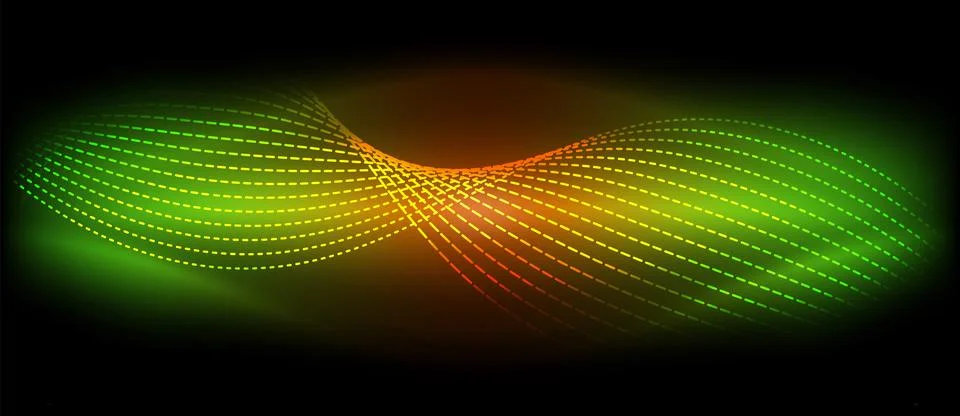 Neon wave lines with blend effect. Vector Illustration For Wallpaper, Banner 스톡 일러스트