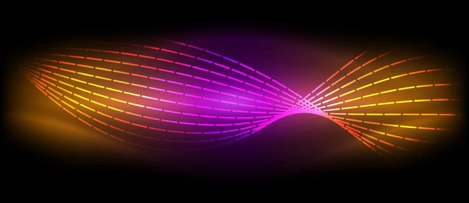 Neon wave lines with blend effect. Vector Illustration For Wallpaper, Banner 스톡 일러스트