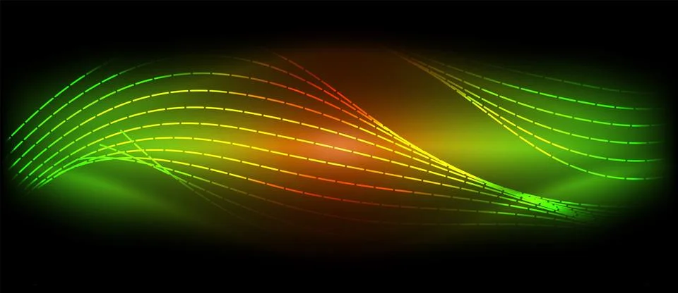 Neon wave lines with blend effect. Vector Illustration For Wallpaper, Banner Stock Illustration