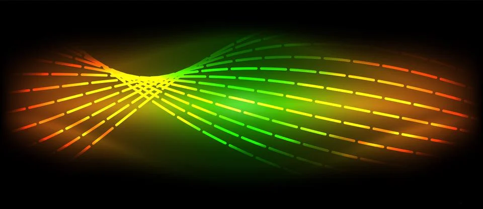 Neon wave lines with blend effect. Vector Illustration For Wallpaper, Banner Stock Illustration