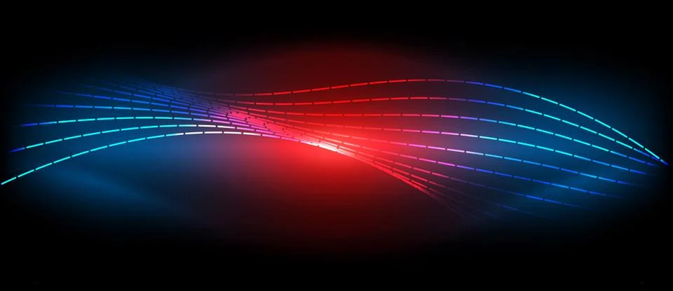 Neon wave lines with blend effect. Vector Illustration For Wallpaper, Banner Stock Illustration