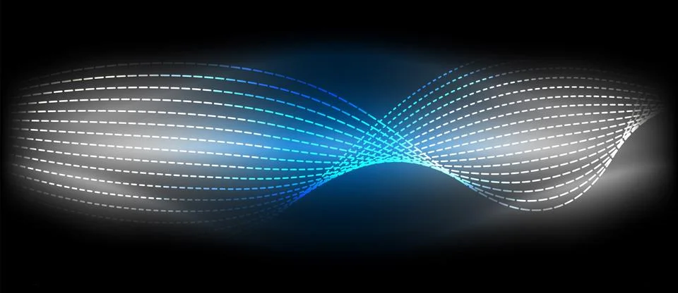 Neon wave lines with blend effect. Vector Illustration For Wallpaper, Banner Illustrazione stock
