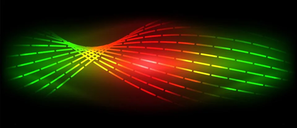 Neon wave lines with blend effect. Vector Illustration For Wallpaper, Banner Stock Illustration