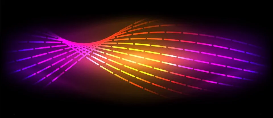 Neon wave lines with blend effect. Vector Illustration For Wallpaper, Banner Stock Illustration