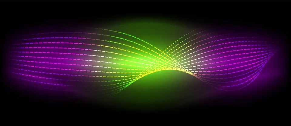 Neon wave lines with blend effect. Vector Illustration For Wallpaper, Banner 스톡 일러스트