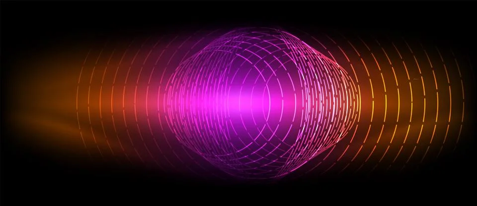 Neon wave lines with blend effect. Vector Illustration For Wallpaper, Banner Stock Illustration