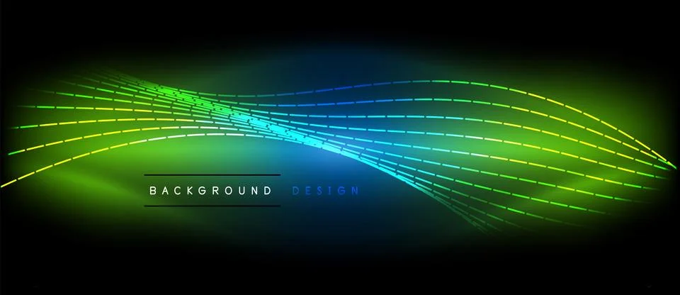 Neon wave lines with blend effect. Vector Illustration For Wallpaper, Banner 스톡 일러스트