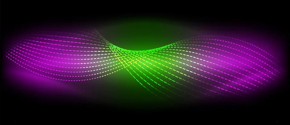 Neon wave lines with blend effect. Vector Illustration For Wallpaper, Banner 스톡 일러스트