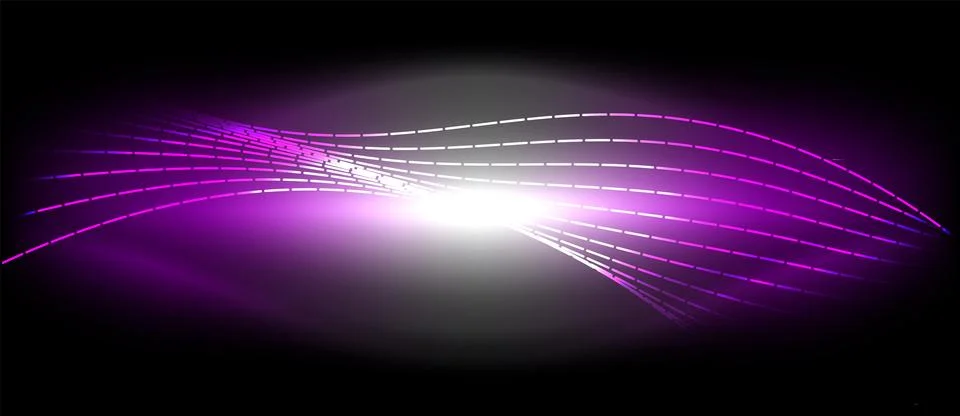 Neon wave lines with blend effect. Vector Illustration For Wallpaper, Banner Stock Illustration