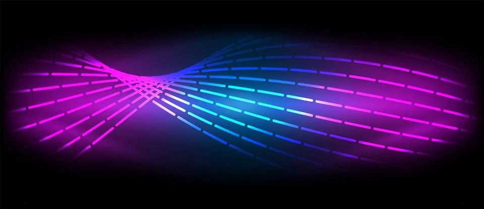 Neon wave lines with blend effect. Vector Illustration For Wallpaper, Banner Stock Illustration