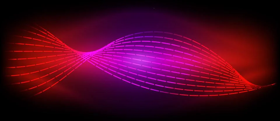 Neon wave lines with blend effect. Vector Illustration For Wallpaper, Banner Stock Illustration
