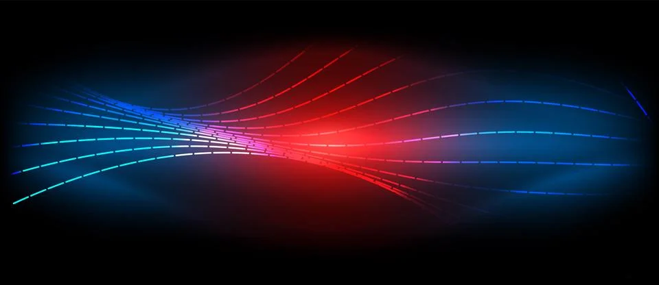 Neon wave lines with blend effect. Vector Illustration For Wallpaper, Banner Illustrazione stock