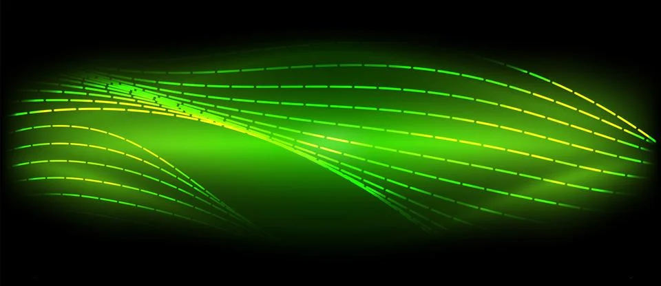 Neon wave lines with blend effect. Vector Illustration For Wallpaper, Banner Illustrazione stock