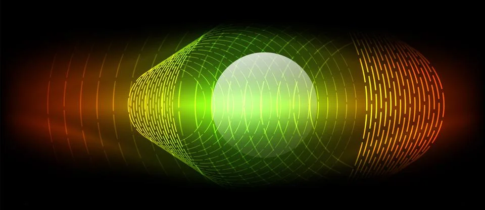 Neon wave lines with blend effect. Vector Illustration For Wallpaper, Banner Stock Illustration
