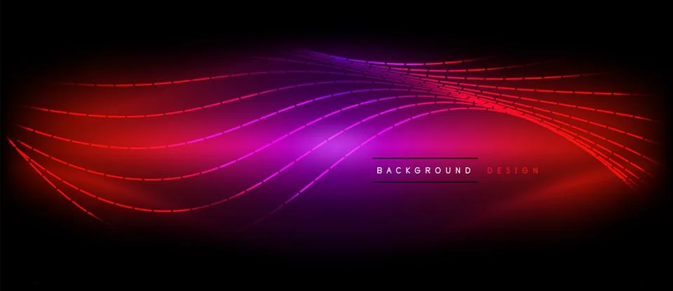 Neon wave lines with blend effect. Vector Illustration For Wallpaper, Banner 스톡 일러스트