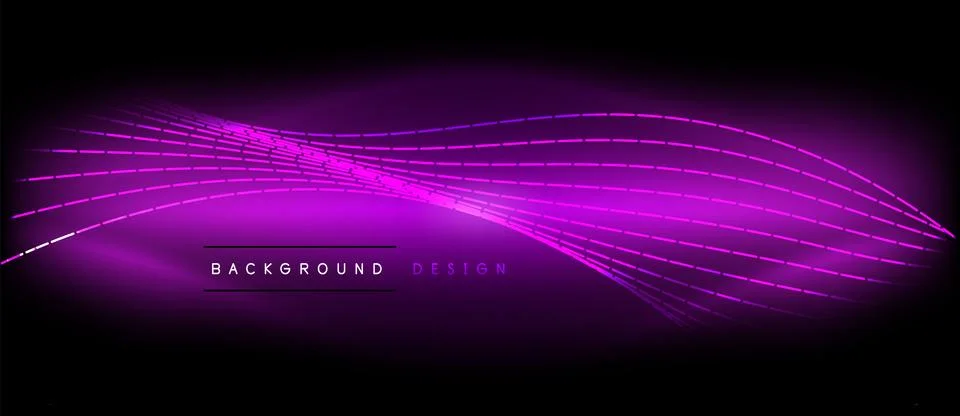 Neon wave lines with blend effect. Vector Illustration For Wallpaper, Banner Stock Illustration
