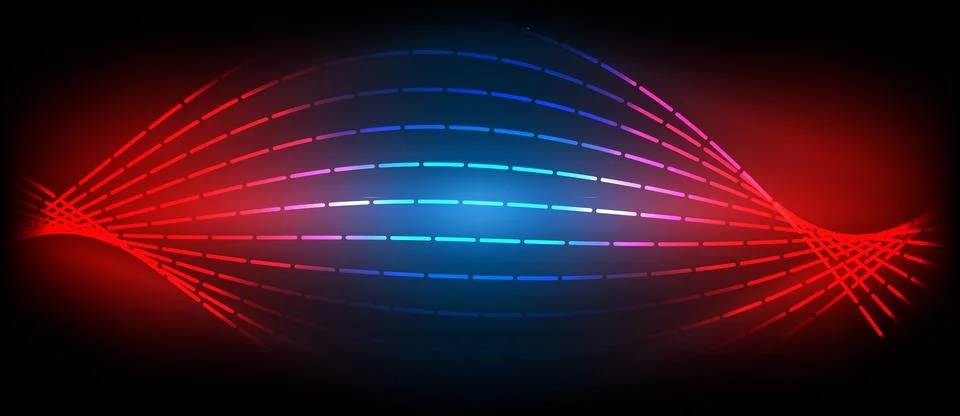 Neon wave lines with blend effect. Vector Illustration For Wallpaper, Banner 스톡 일러스트
