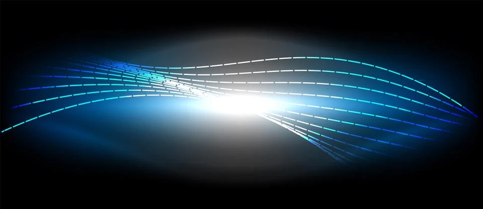 Neon wave lines with blend effect. Vector Illustration For Wallpaper, Banner 스톡 일러스트
