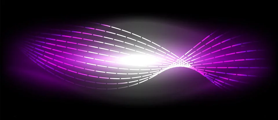 Neon wave lines with blend effect. Vector Illustration For Wallpaper, Banner 스톡 일러스트