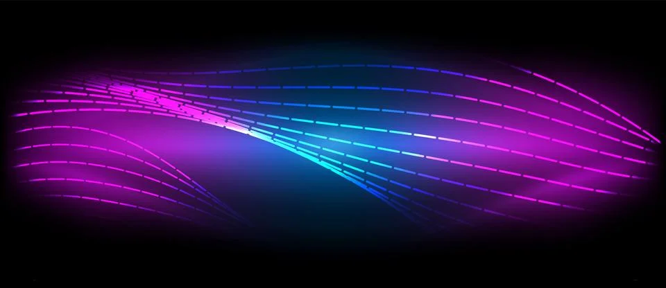 Neon wave lines with blend effect. Vector Illustration For Wallpaper, Banner Stock Illustration