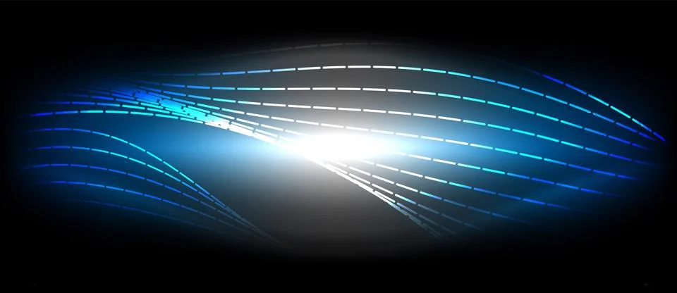 Neon wave lines with blend effect. Vector Illustration For Wallpaper, Banner Stock Illustration