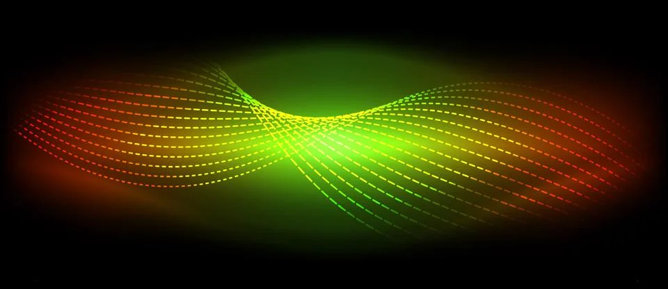 Neon wave lines with blend effect. Vector Illustration For Wallpaper, Banner 스톡 일러스트