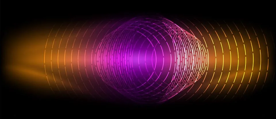 Neon wave lines with blend effect. Vector Illustration For Wallpaper, Banner Stock Illustration
