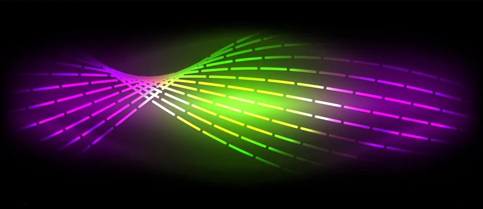 Neon wave lines with blend effect. Vector Illustration For Wallpaper, Banner 스톡 일러스트