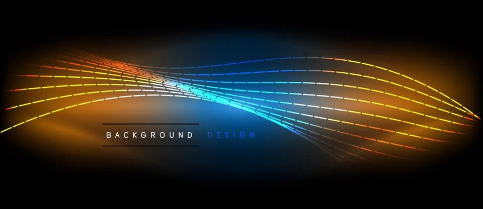 Neon wave lines with blend effect. Vector Illustration For Wallpaper, Banner 스톡 일러스트
