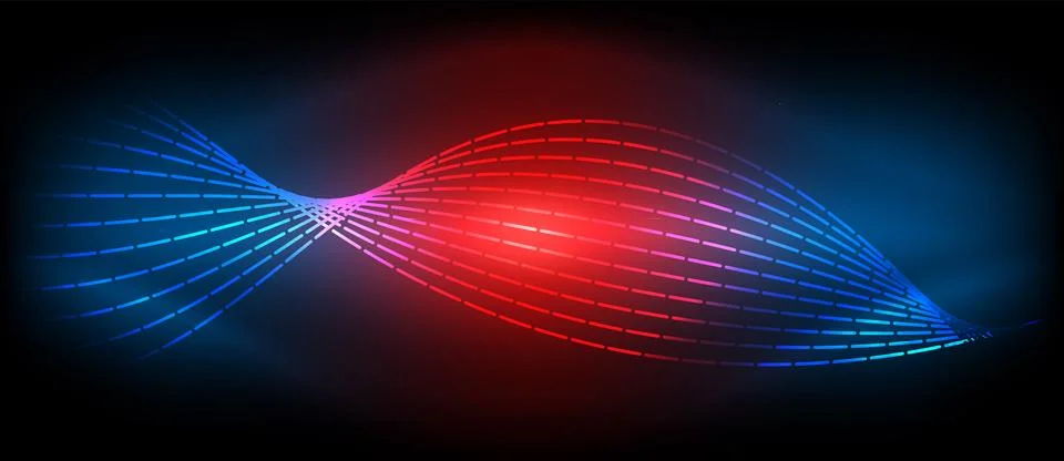Neon wave lines with blend effect. Vector Illustration For Wallpaper, Banner Stock Illustration