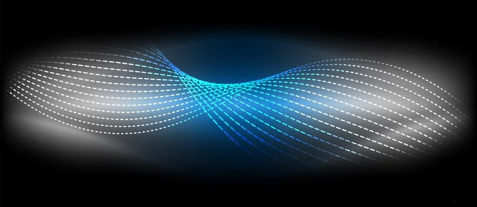 Neon wave lines with blend effect. Vector Illustration For Wallpaper, Banner 스톡 일러스트