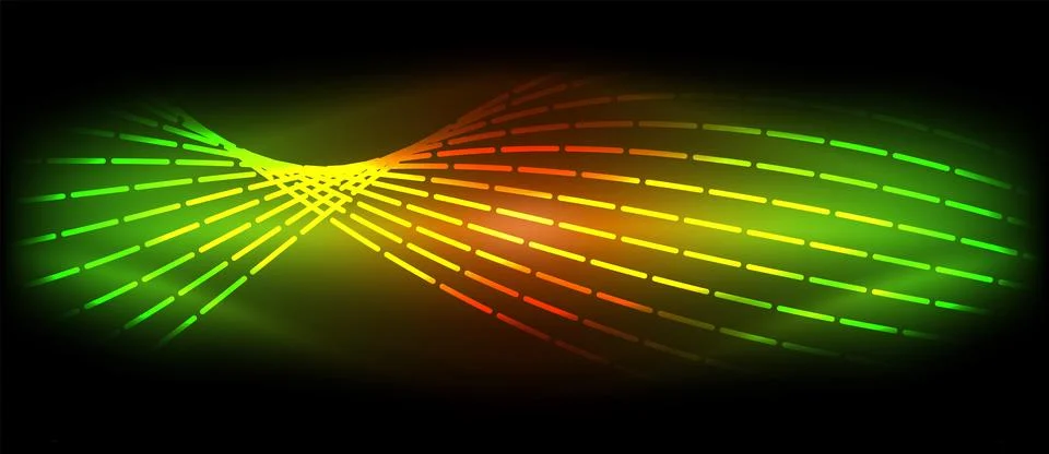 Neon wave lines with blend effect. Vector Illustration For Wallpaper, Banner Stock Illustration