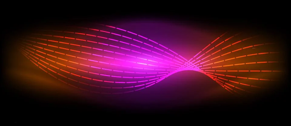Neon wave lines with blend effect. Vector Illustration For Wallpaper, Banner 스톡 일러스트