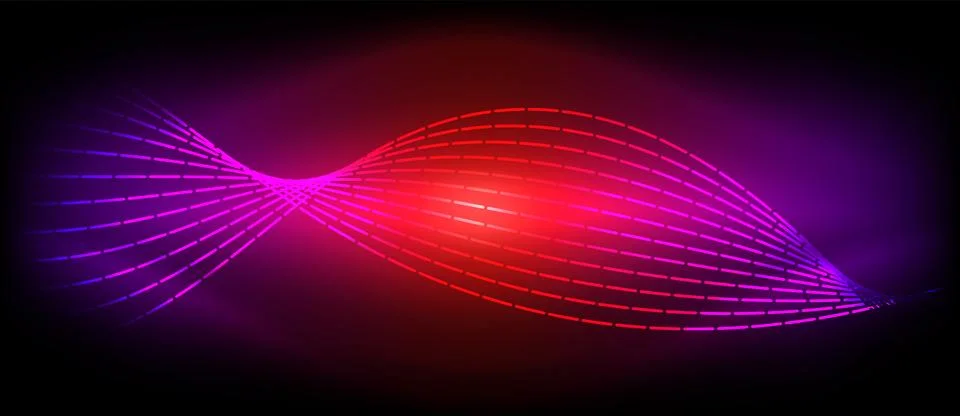 Neon wave lines with blend effect. Vector Illustration For Wallpaper, Banner Illustrazione stock