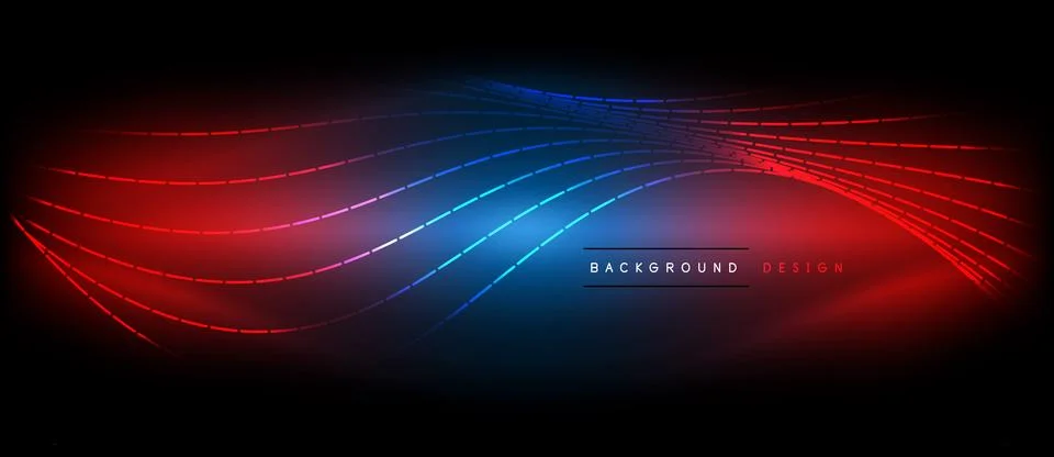 Neon wave lines with blend effect. Vector Illustration For Wallpaper, Banner 스톡 일러스트