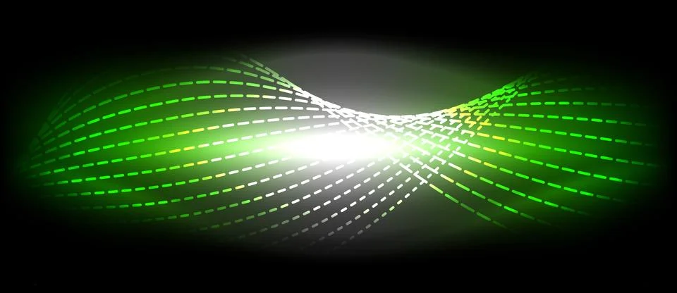Neon wave lines with blend effect. Vector Illustration For Wallpaper, Banner 스톡 일러스트