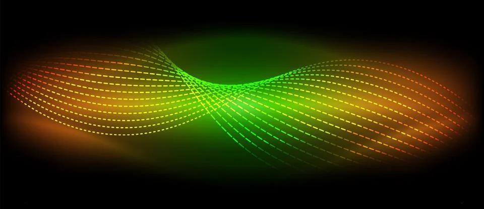 Neon wave lines with blend effect. Vector Illustration For Wallpaper, Banner Stock Illustration