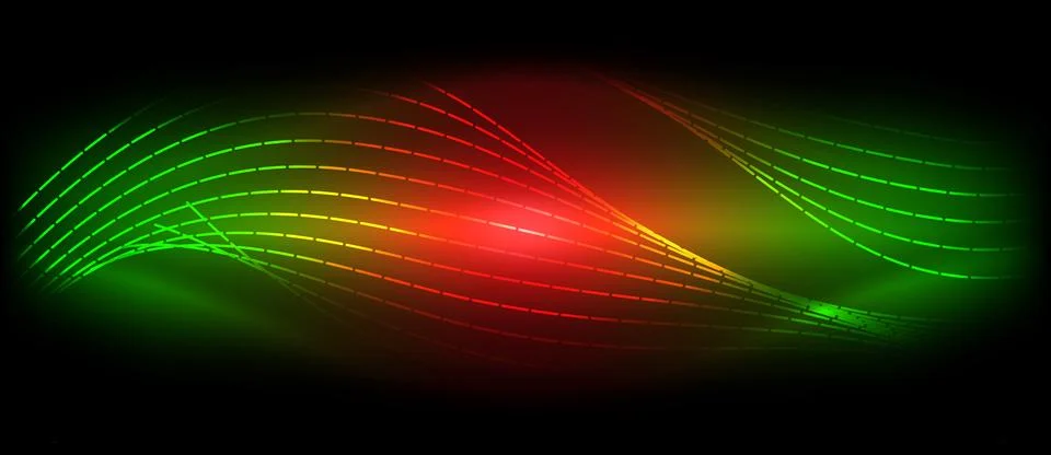 Neon wave lines with blend effect. Vector Illustration For Wallpaper, Banner Illustrazione stock