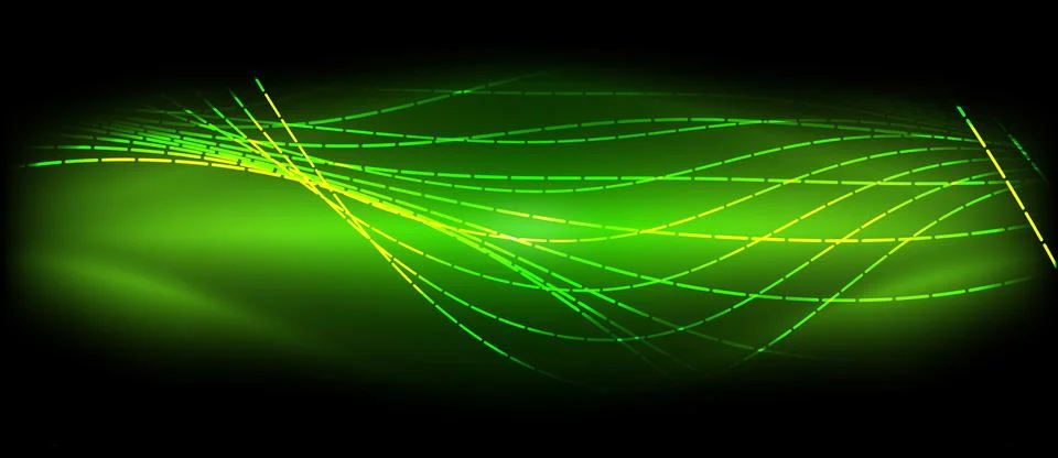 Neon wave lines with blend effect. Vector Illustration For Wallpaper, Banner Stock Illustration