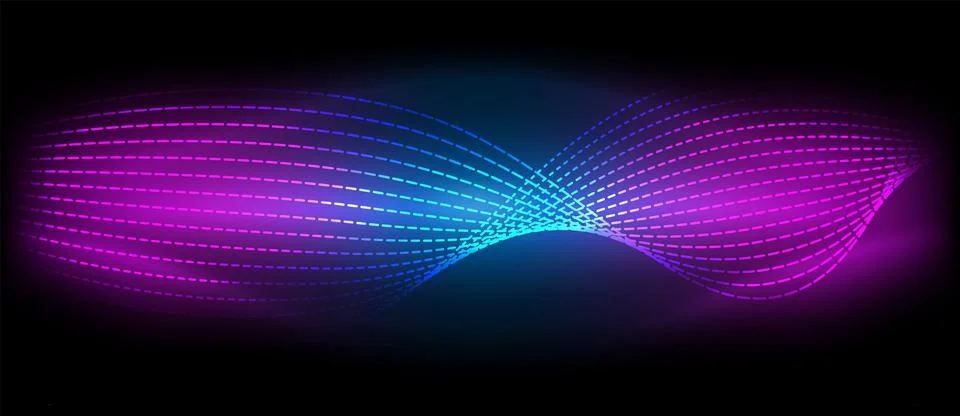 Neon wave lines with blend effect. Vector Illustration For Wallpaper, Banner Stock Illustration