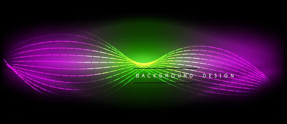 Neon wave lines with blend effect. Vector Illustration For Wallpaper, Banner 스톡 일러스트