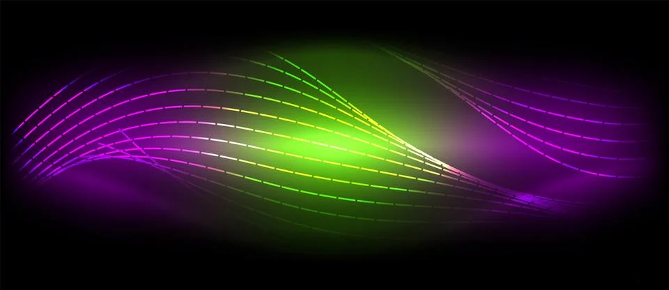 Neon wave lines with blend effect. Vector Illustration For Wallpaper, Banner Illustrazione stock