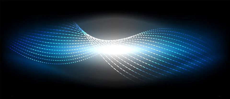 Neon wave lines with blend effect. Vector Illustration For Wallpaper, Banner Stock Illustration